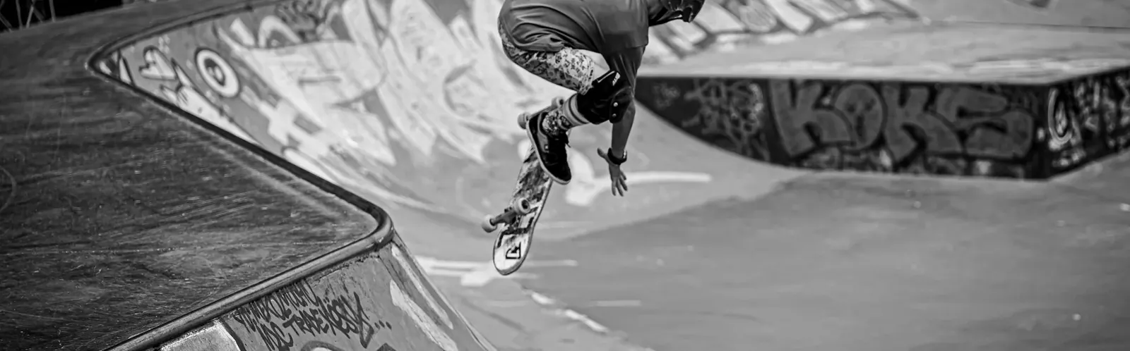 Skatepark bowls from above